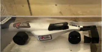 The car inside the home-built wind tunnel