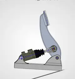 Side view of the pedal assembly in SolidWorks