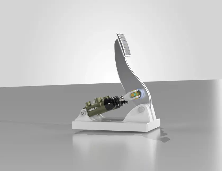Render of the pedal assembly from the side
